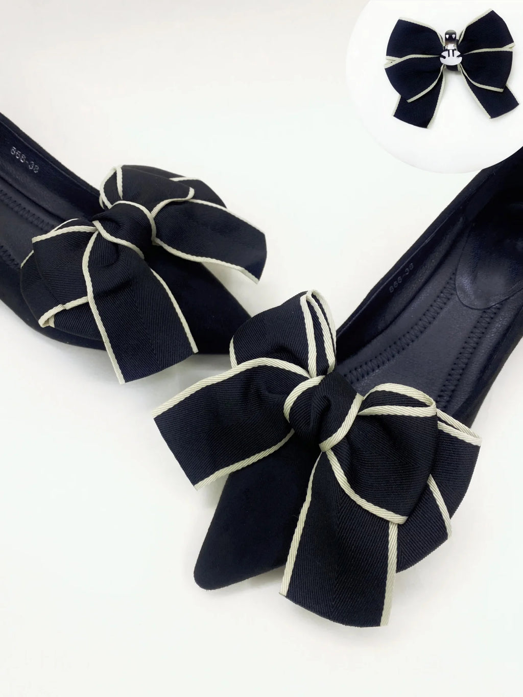 2pcs Elegant Detachable Bow Shoe Clips - DIY Decoration for Sandals & Flat Shoes | Afrocentric