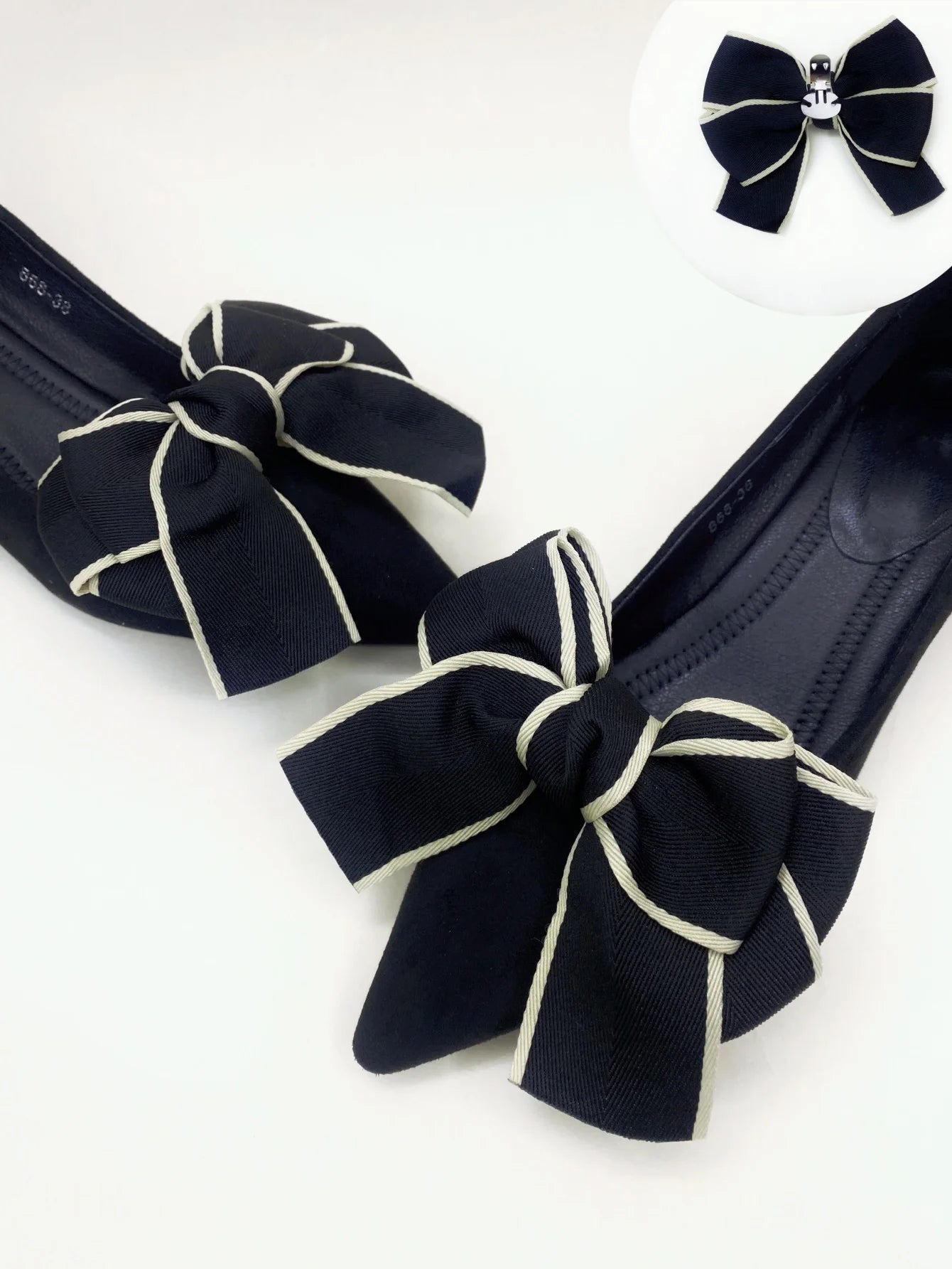 2pcs Elegant Detachable Bow Shoe Clips - DIY Decoration for Sandals & Flat Shoes | Afrocentric