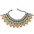 African Tribal Beaded Choker Necklace | Handmade Resin Bib A | Afrocentric