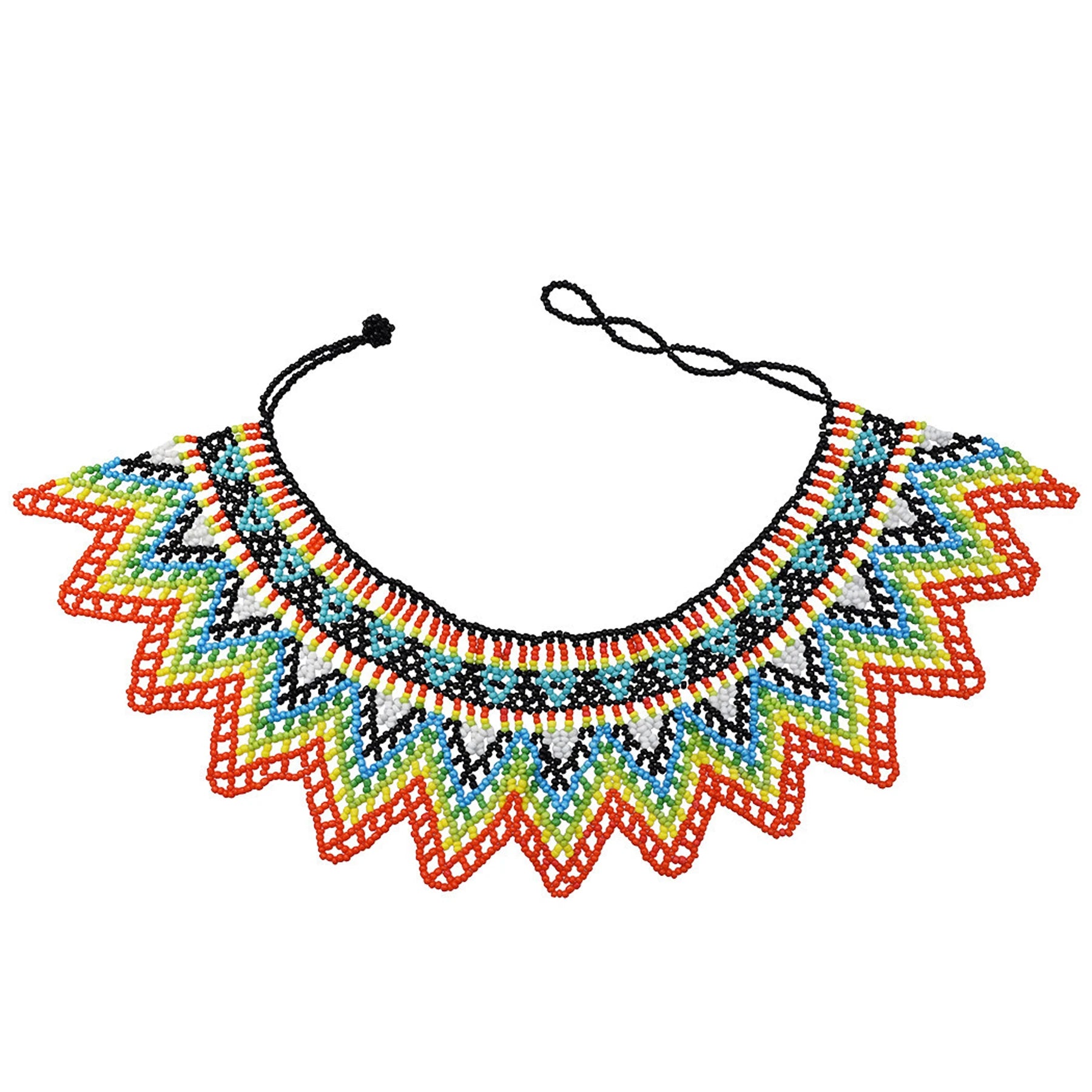African Tribal Beaded Choker Necklace | Handmade Resin Bib A | Afrocentric
