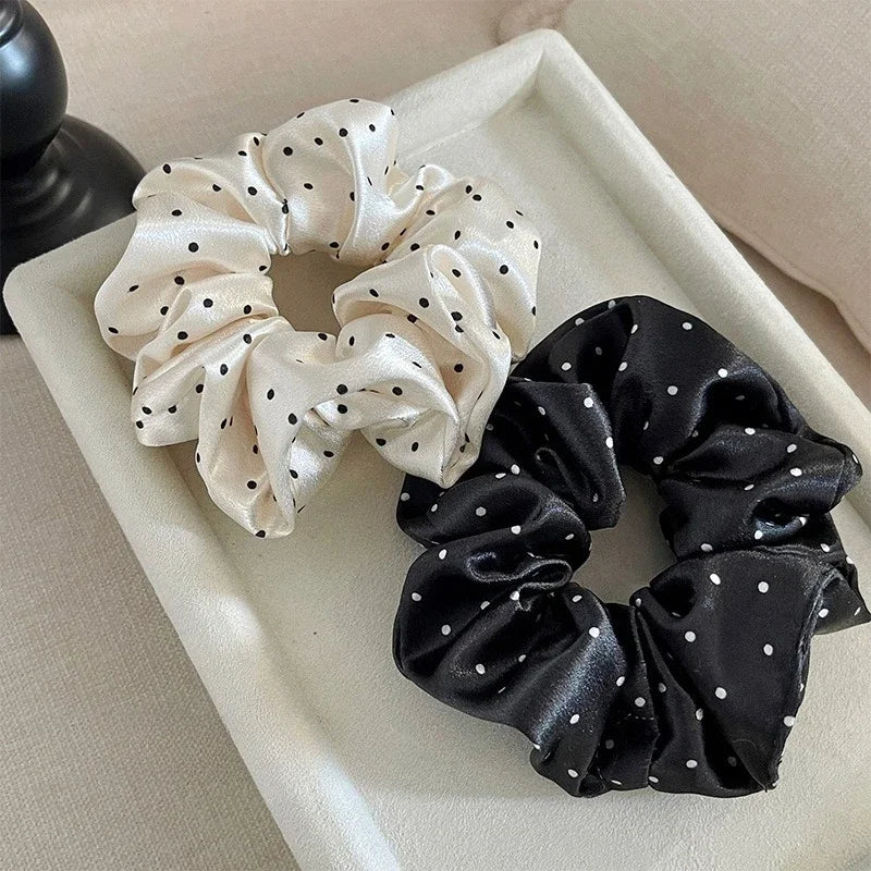 Polka Dot Scrunchie Set | Elastic Hair Ties for Women | Afrocentric
