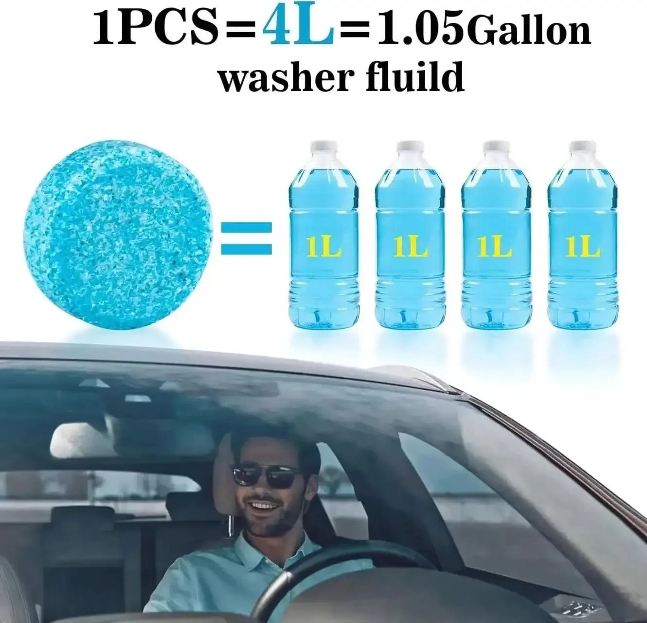 Car Windscreen Cleaner Effervescent Tablets | Concentrated | 10–300 pcs | Afrocentric