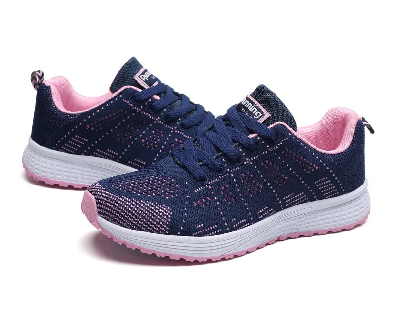 Women Casual Breathable Mesh Flat Sneakers - Lightweight Walking Gym Shoes | Afrocentric