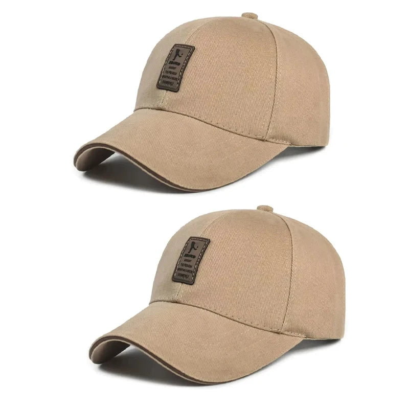 Classic Cotton Baseball Cap | Adjustable Unisex Sun Hat for All Seasons Khaki 2pc Adjustable | Afrocentric