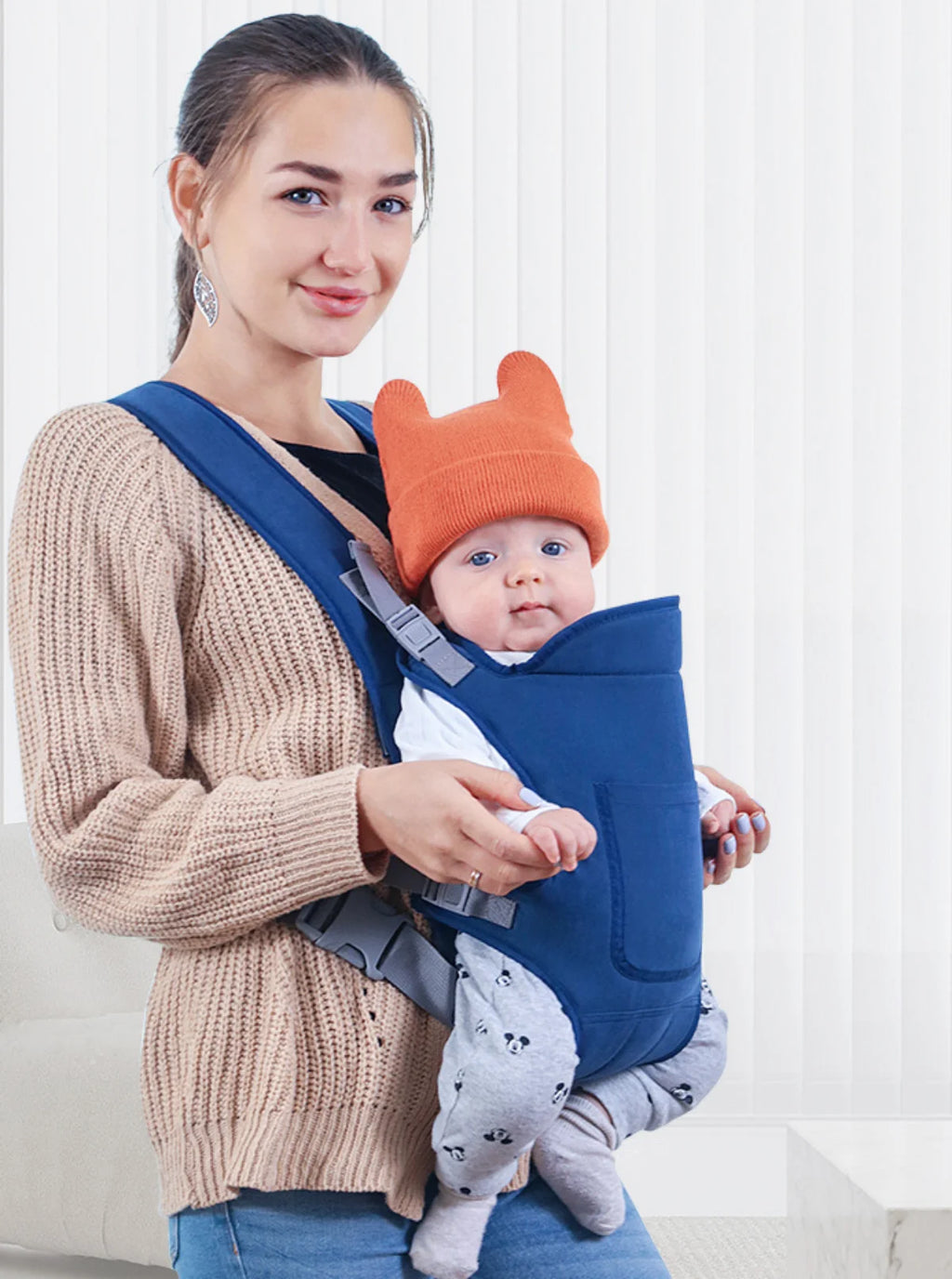 4-in-1 Ergonomic Baby Carrier Backpack - Breathable Infant Sling with Hipseat & Waist Belt | Afrocentric