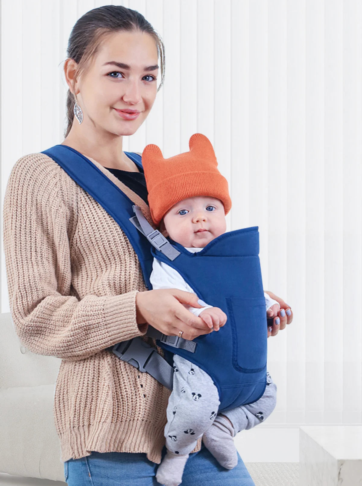 4-in-1 Ergonomic Baby Carrier Backpack - Breathable Infant Sling with Hipseat & Waist Belt | Afrocentric