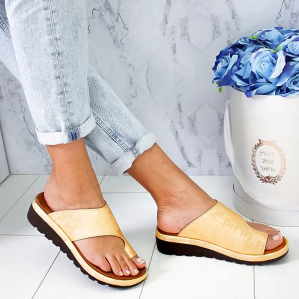 Women Summer Orthopedic Sandals - Comfy Platform Flat Bunion Corrector Slippers | Afrocentric