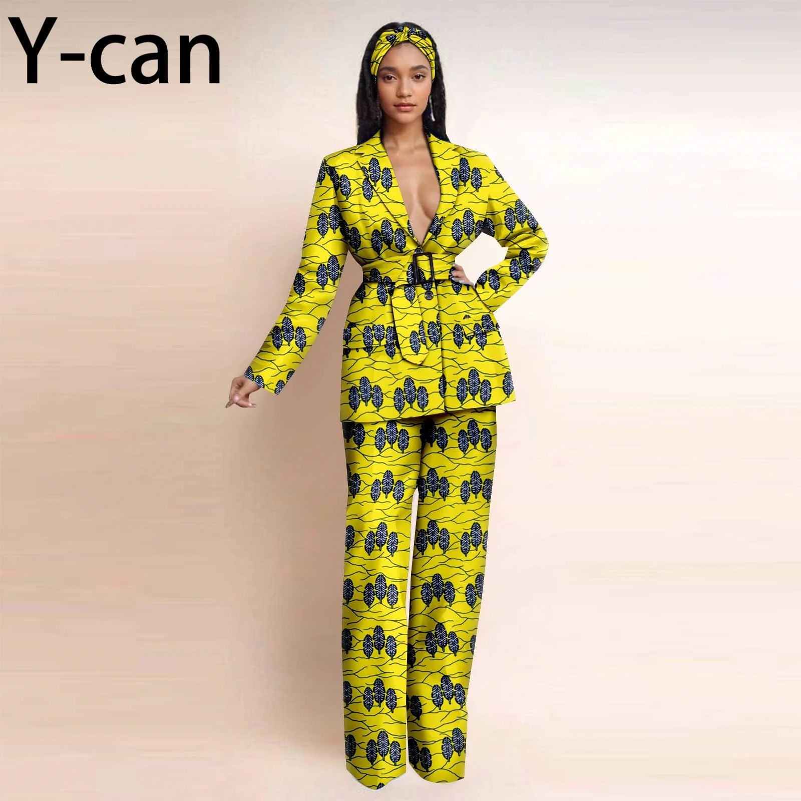 Dashiki Ankara Print African Women Set Traditional Long Sleeve Jacket Coat and Pants 2 Piece Suit Set Office Clothes 2426028 774 | Afrocentric