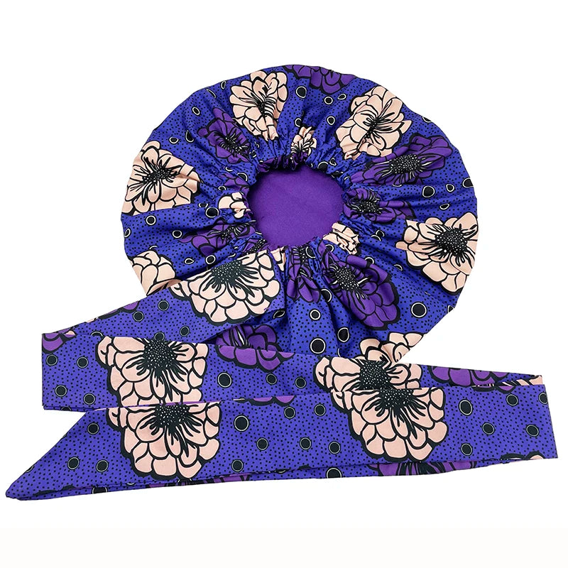 Ankara Print Satin Sleep Bonnet double layer-9 | Afrocentric