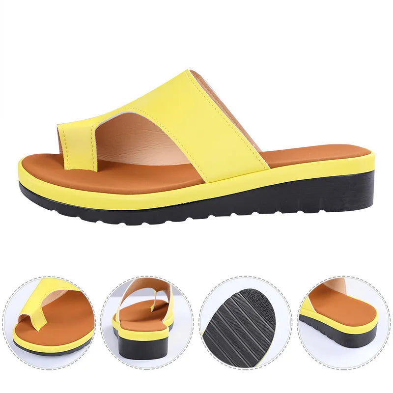Women Summer Orthopedic Sandals - Comfy Platform Flat Bunion Corrector Slippers | Afrocentric