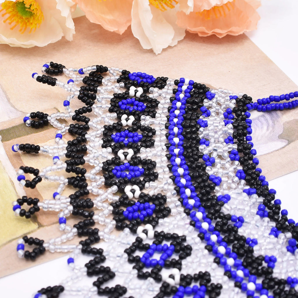 African Tribal Beaded Choker Necklace | Handmade Resin Bib | Afrocentric