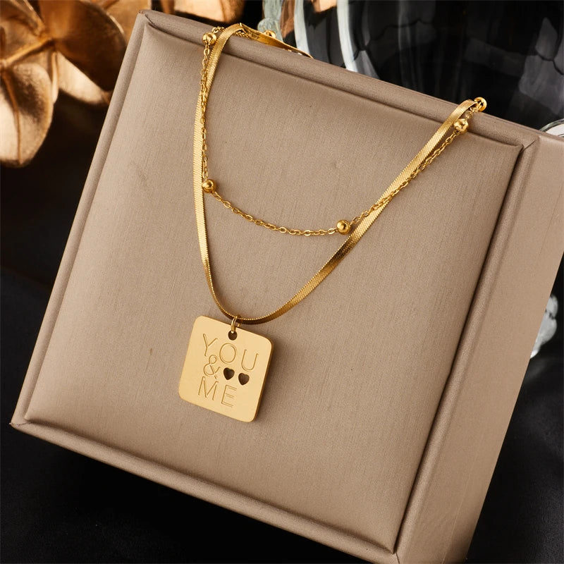 Multilayer Coin Pendant Necklace | Layered Chain for Women | Afrocentric